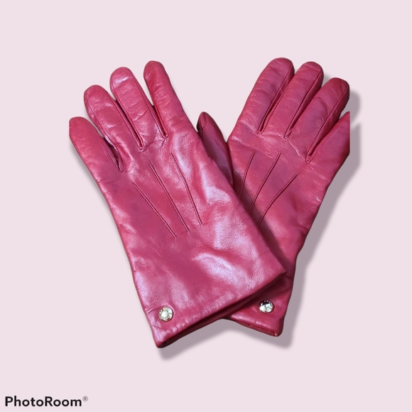Coach Leather & Merino wool gloves ♡